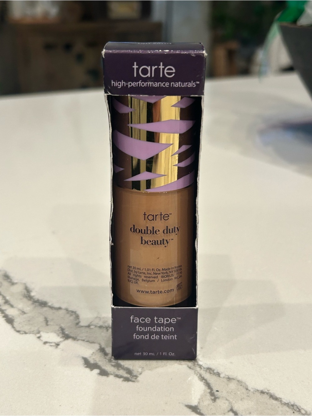 tarte Double Duty Beauty Face Tape Foundation in Warm Tan with Purple Accents